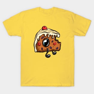 Funny Fruit Cake Cartoon Slice with Cherry T-Shirt